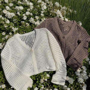 Honeycomb Open-Knit Cardigan