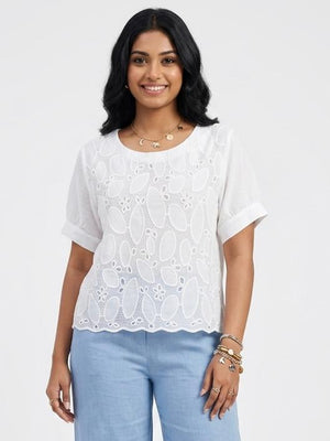 Petal & Pearl Eyelet Blouse