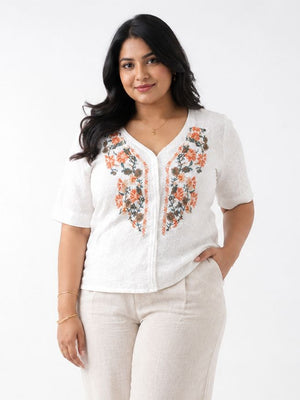 Floral Grace Ivory Top