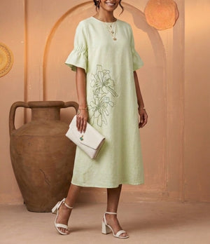 Linen Gardenia Shift