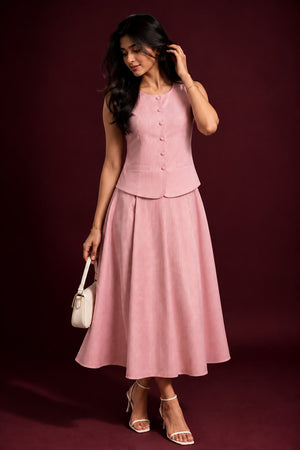 Pretty in Pink Pinstripe Set (Skirt)