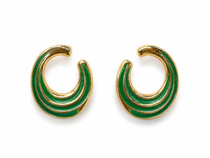 Matcha Ripple Crescent Hoops