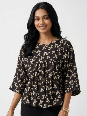 Espresso Floral Blouse